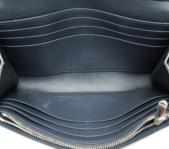 Load image into Gallery viewer, Christian Dior Silver Metallic Micro-Cannage Lady Dior Croisiere Chain Wallet
