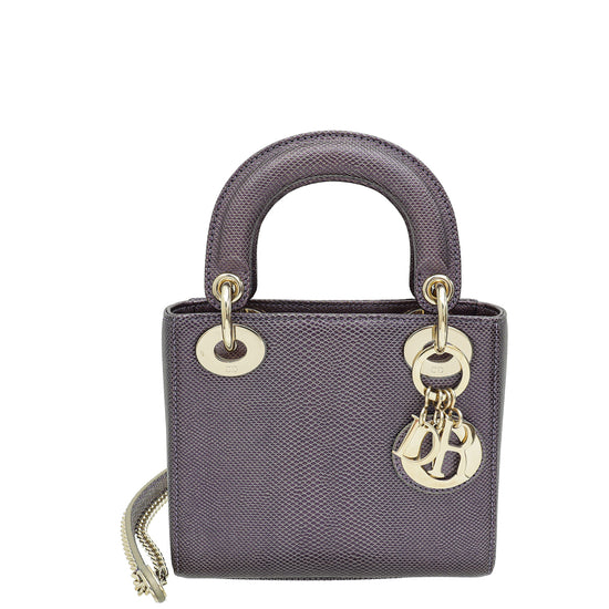 Christian Dior Purple Lizard Lady Dior Mini Bag