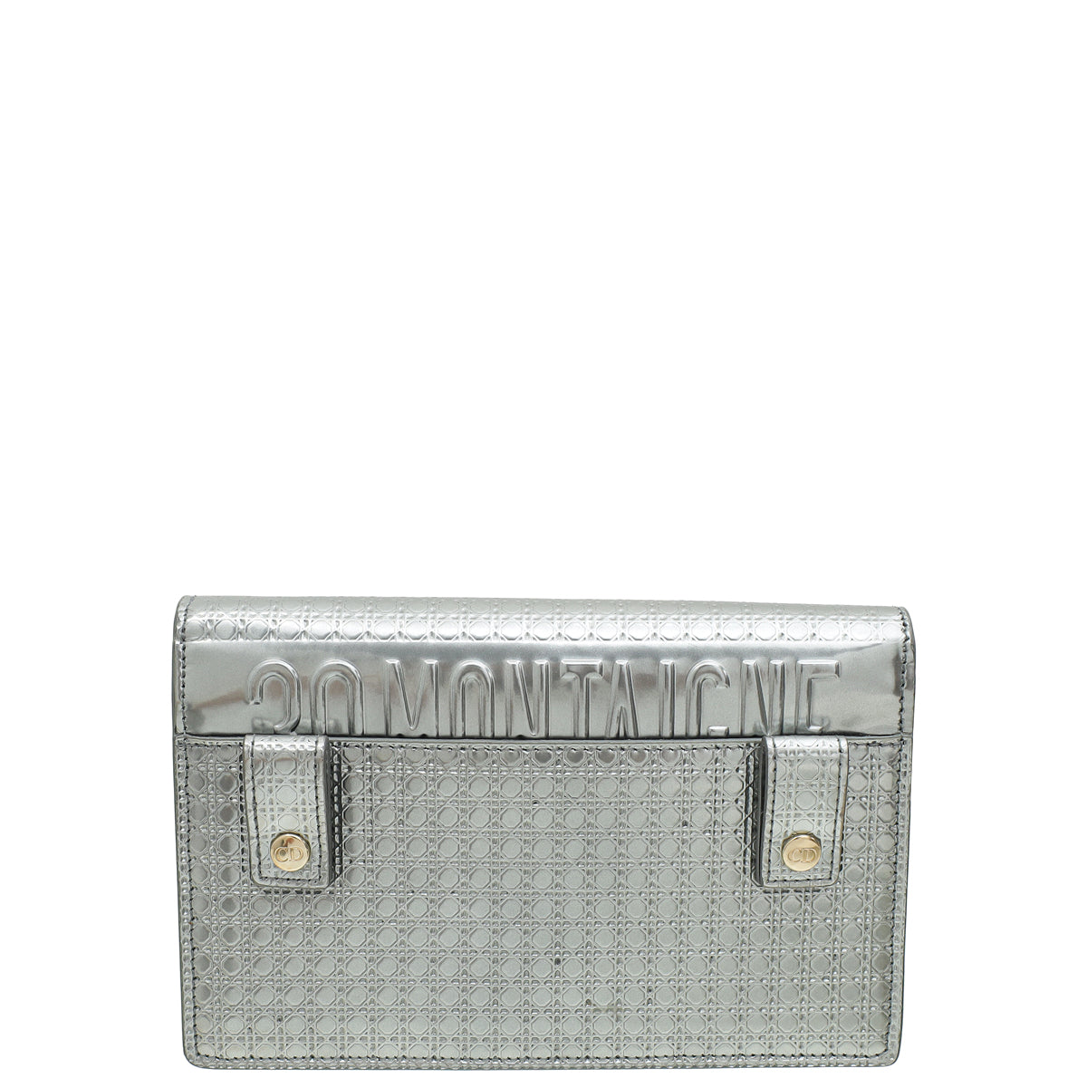 Christian Dior Silver 30 Montaigne Micro Cannage 2 In 1 Pouch