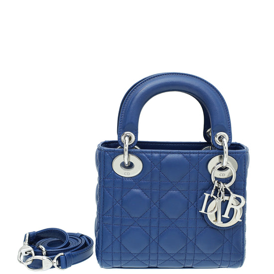 Christian Dior Blue Lady Dior Mini Strap Bag