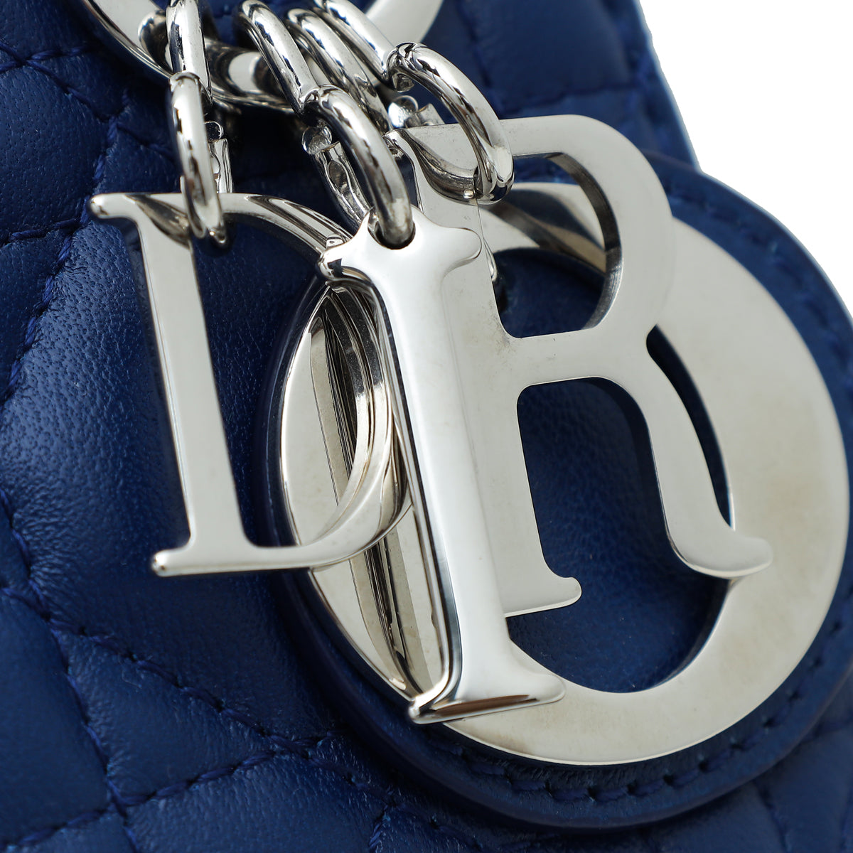 Christian Dior Blue Lady Dior Mini Strap Bag