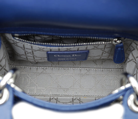 Christian Dior Blue Lady Dior Mini Strap Bag