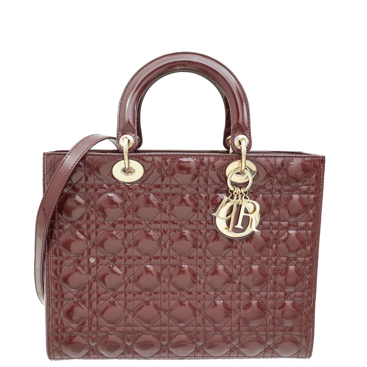 Christian Dior Burgundy Lady Dior Large Bag-Christian Dior-THE CLOSET