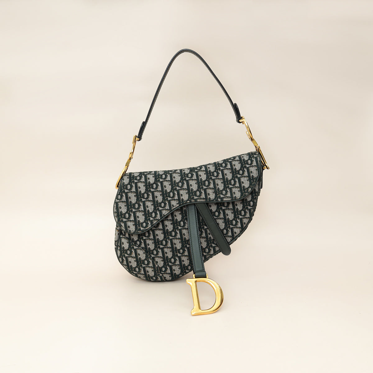 Christian Dior Green Oblique Saddle Medium Bag-Christian Dior-THE CLOSET