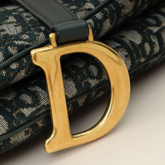 Christian Dior Green Oblique Saddle Medium Bag-Christian Dior-THE CLOSET