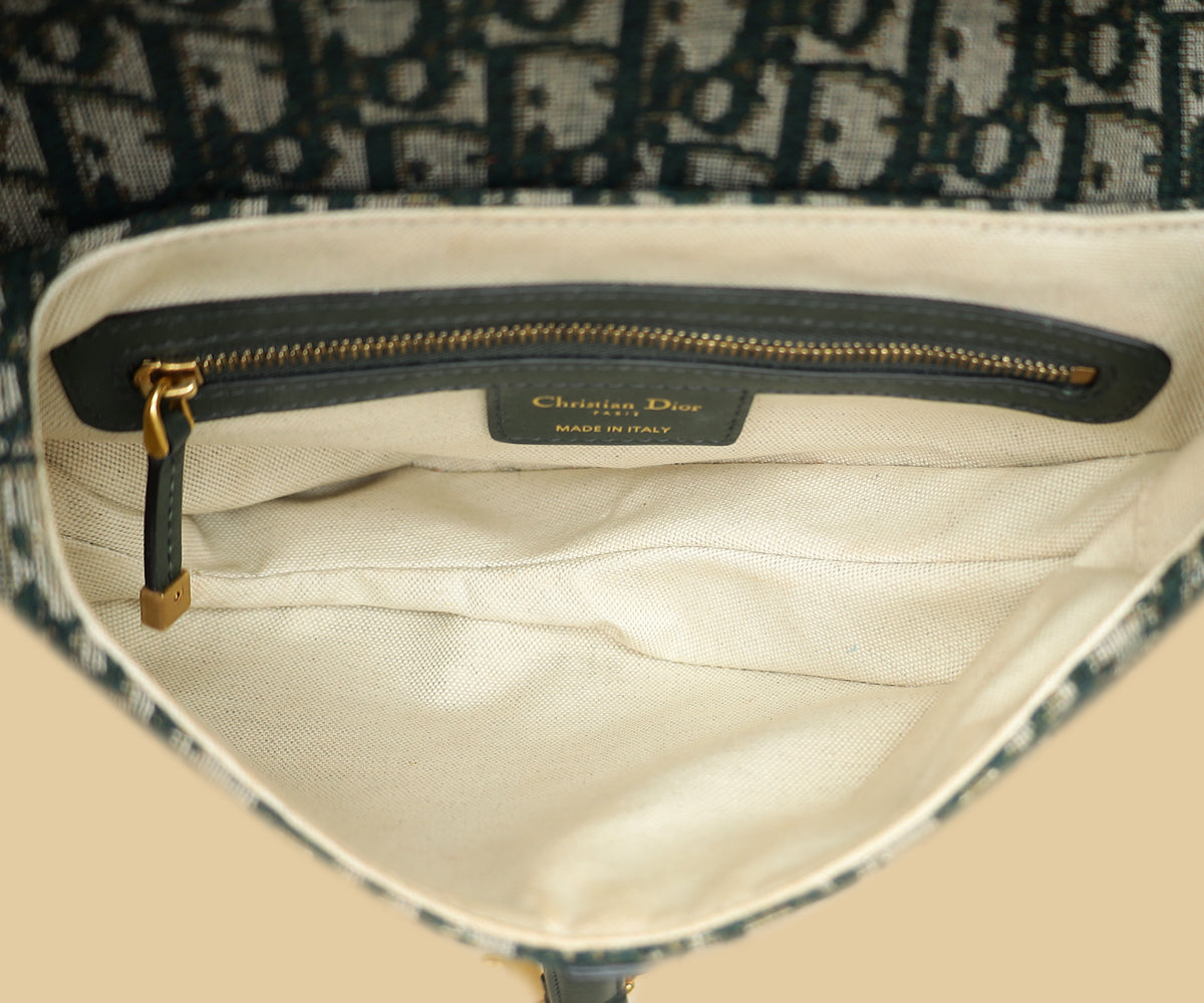 Christian Dior Green Oblique Saddle Medium Bag-Christian Dior-THE CLOSET