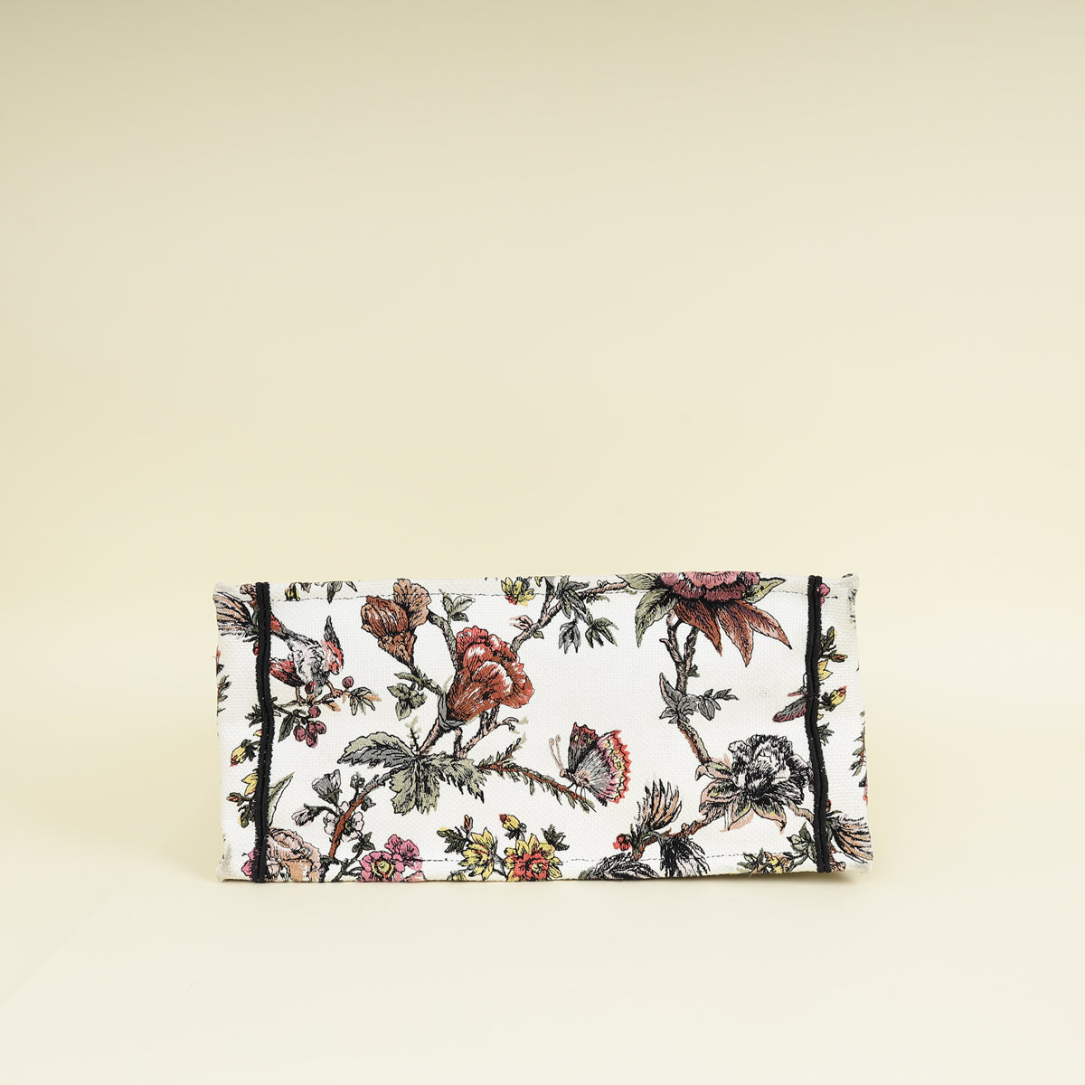 Christian Dior White Multicolor Jardin Botanique Embroidery Book Tote Medium Bag