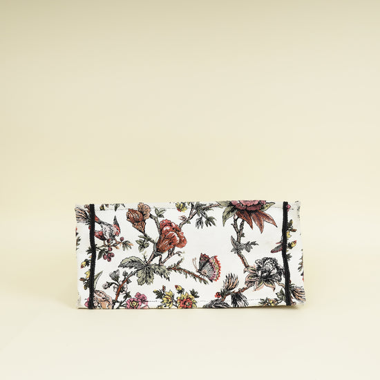 Christian Dior White Multicolor Jardin Botanique Embroidery Book Tote Medium Bag