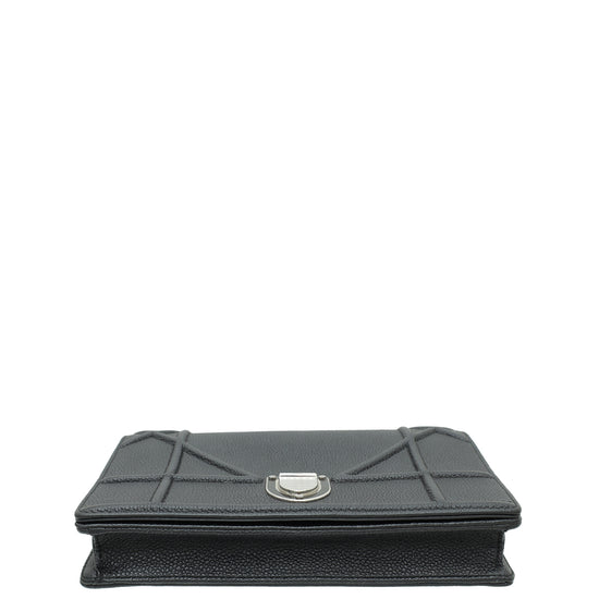 Christian Dior Black Diorama Wallet on Chain