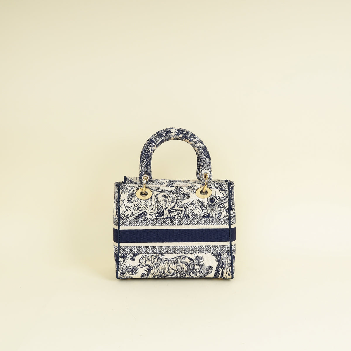 Christian Dior Bicolor Toile De Jouy Lady D-Lite Medium Bag