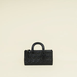 Christian Dior Black Cannage Diamond Lady D-Joy Medium Bag