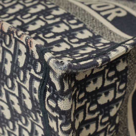 Christian Dior Navy Blue Oblique Book Tote Medium Bag-Christian Dior-THE CLOSET