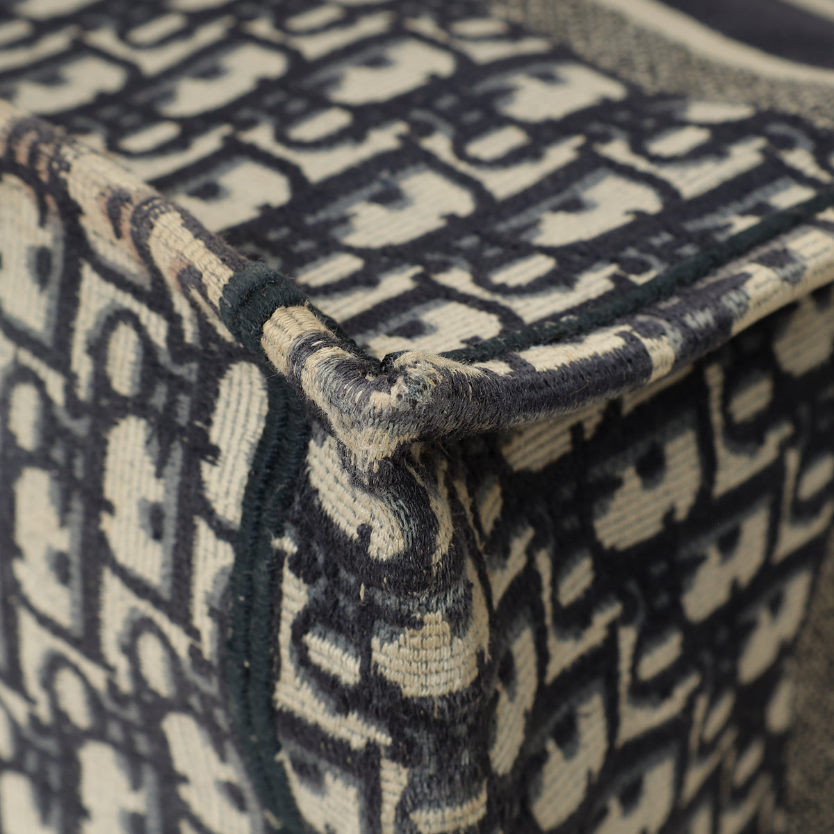 Christian Dior Navy Blue Oblique Book Tote Medium Bag-Christian Dior-THE CLOSET