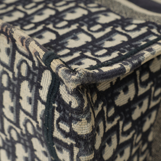 Christian Dior Navy Blue Oblique Book Tote Medium Bag-Christian Dior-THE CLOSET