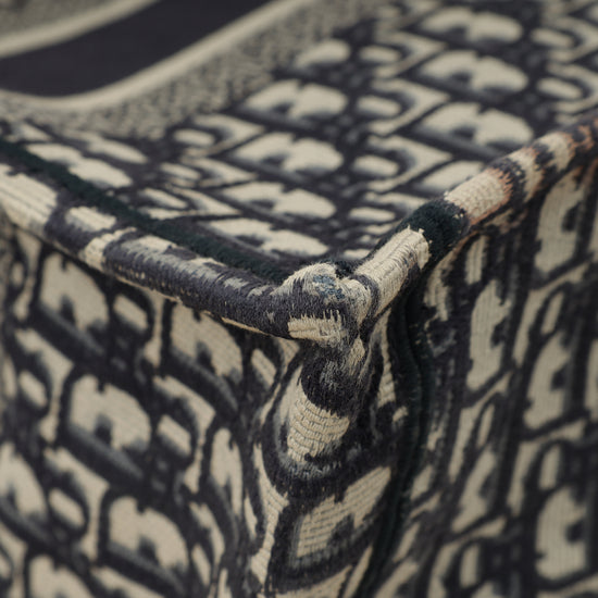 Christian Dior Navy Blue Oblique Book Tote Medium Bag-Christian Dior-THE CLOSET