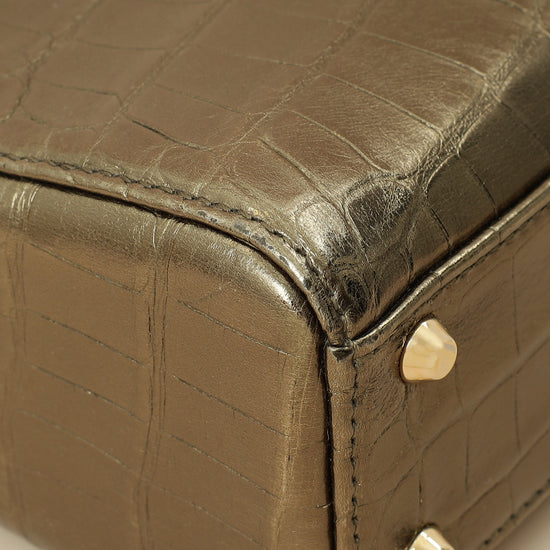 Christian Dior Metallic olive Lady Dior Alligator Mini Chain Bag-Christian Dior-THE CLOSET