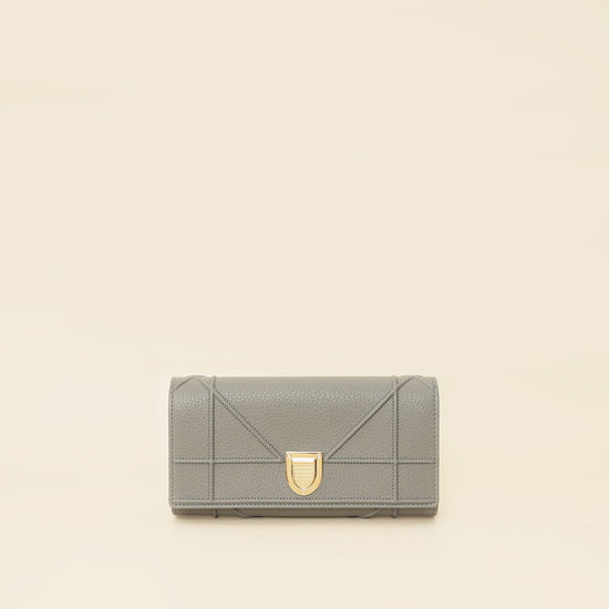 Christian Dior Grey Diorama Wallet On Chain-Christian Dior-THE CLOSET