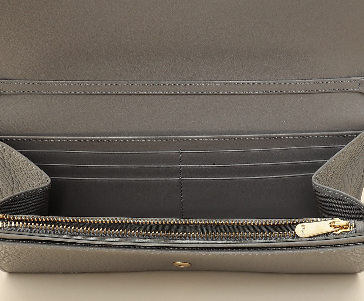 Christian Dior Grey Diorama Wallet On Chain-Christian Dior-THE CLOSET