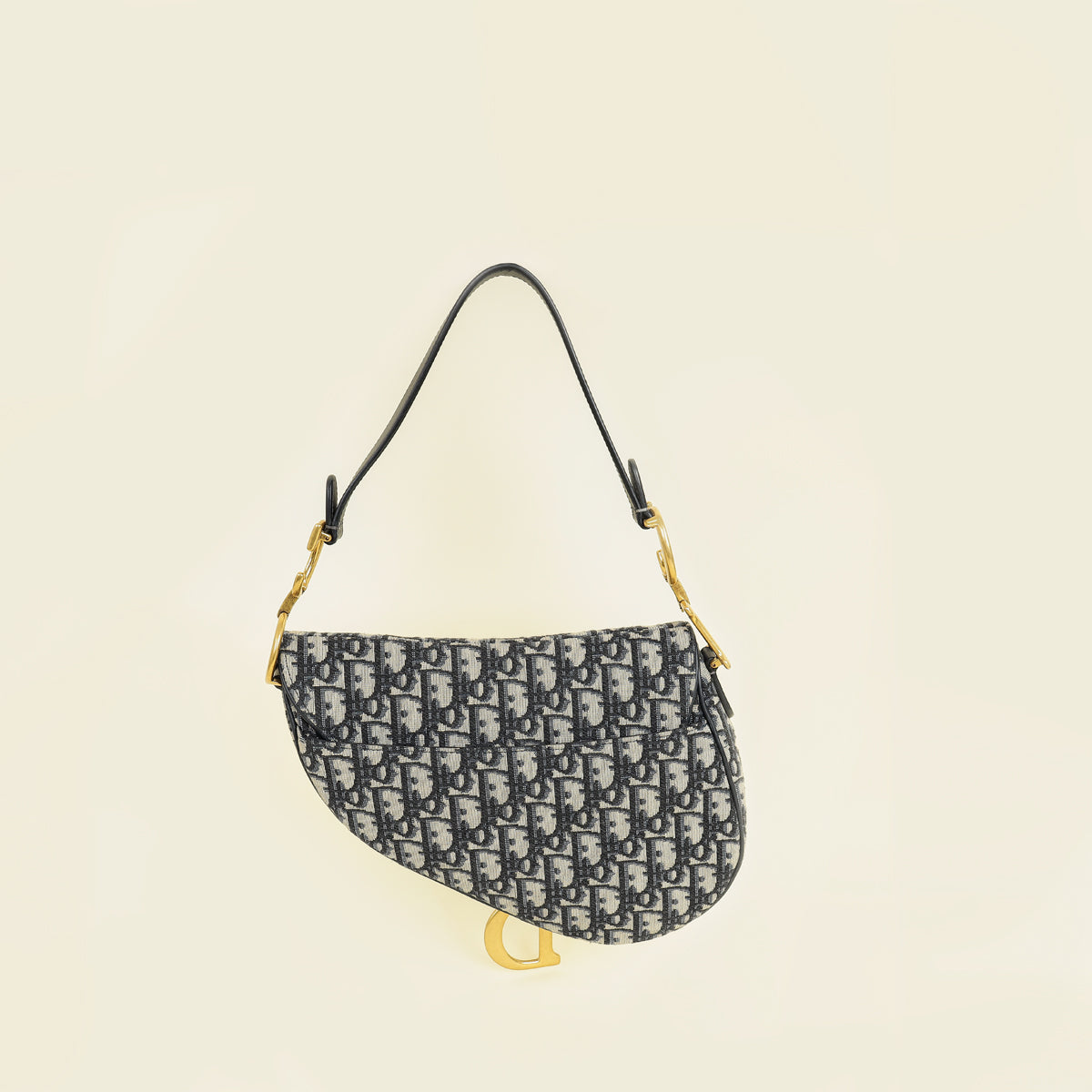 Christian Dior Navy Oblique Saddle Medium Bag