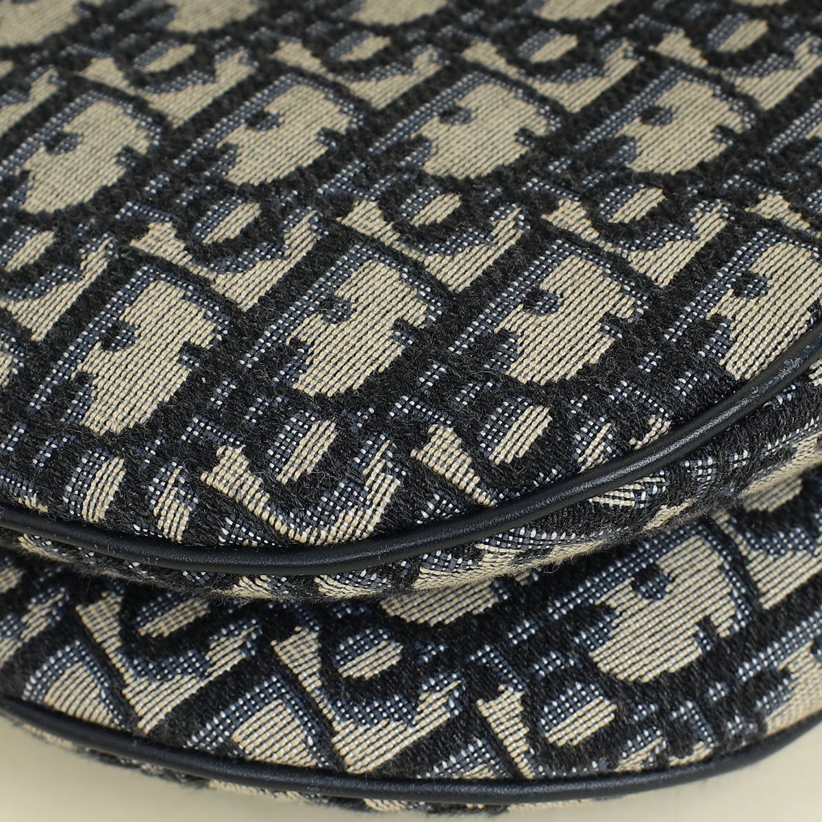 Christian Dior Navy Oblique Saddle Medium Bag