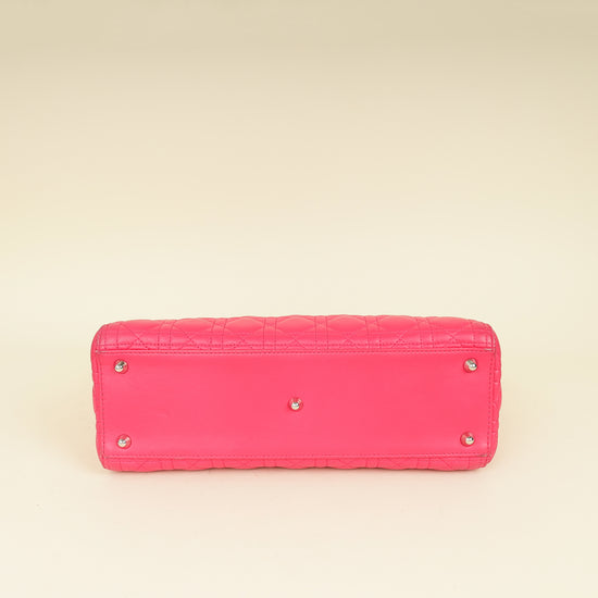 Christian Dior Pink Cannage Lady Dior Large Bag
