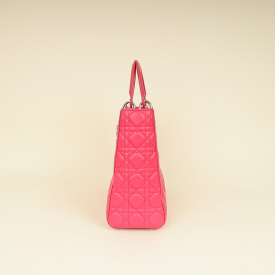 Christian Dior Pink Cannage Lady Dior Large Bag