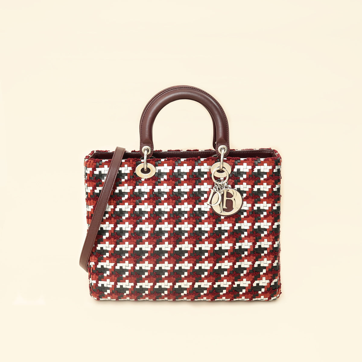 Christian Dior Multicolor Woven Lady Dior Large Bag-Christian Dior-THE CLOSET
