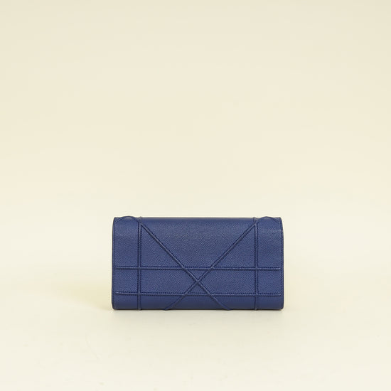 Christian Dior Dark Blue Diorama Wallet On Chain