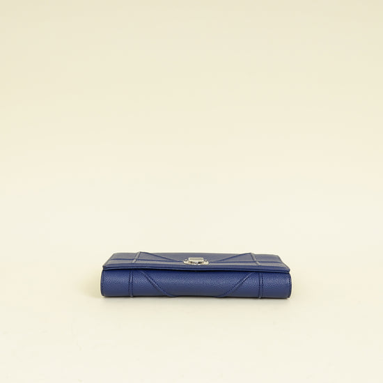 Christian Dior Dark Blue Diorama Wallet On Chain