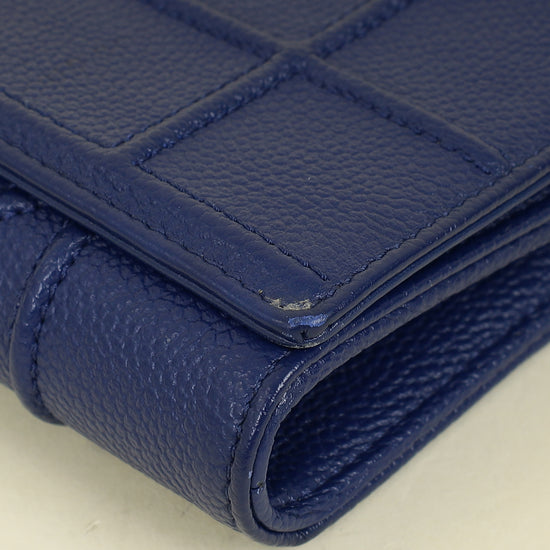 Christian Dior Dark Blue Diorama Wallet On Chain