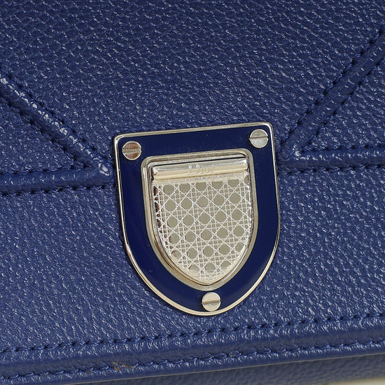 Christian Dior Dark Blue Diorama Wallet On Chain