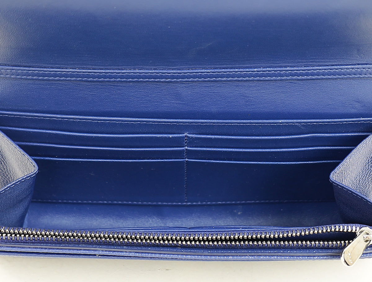 Christian Dior Dark Blue Diorama Wallet On Chain