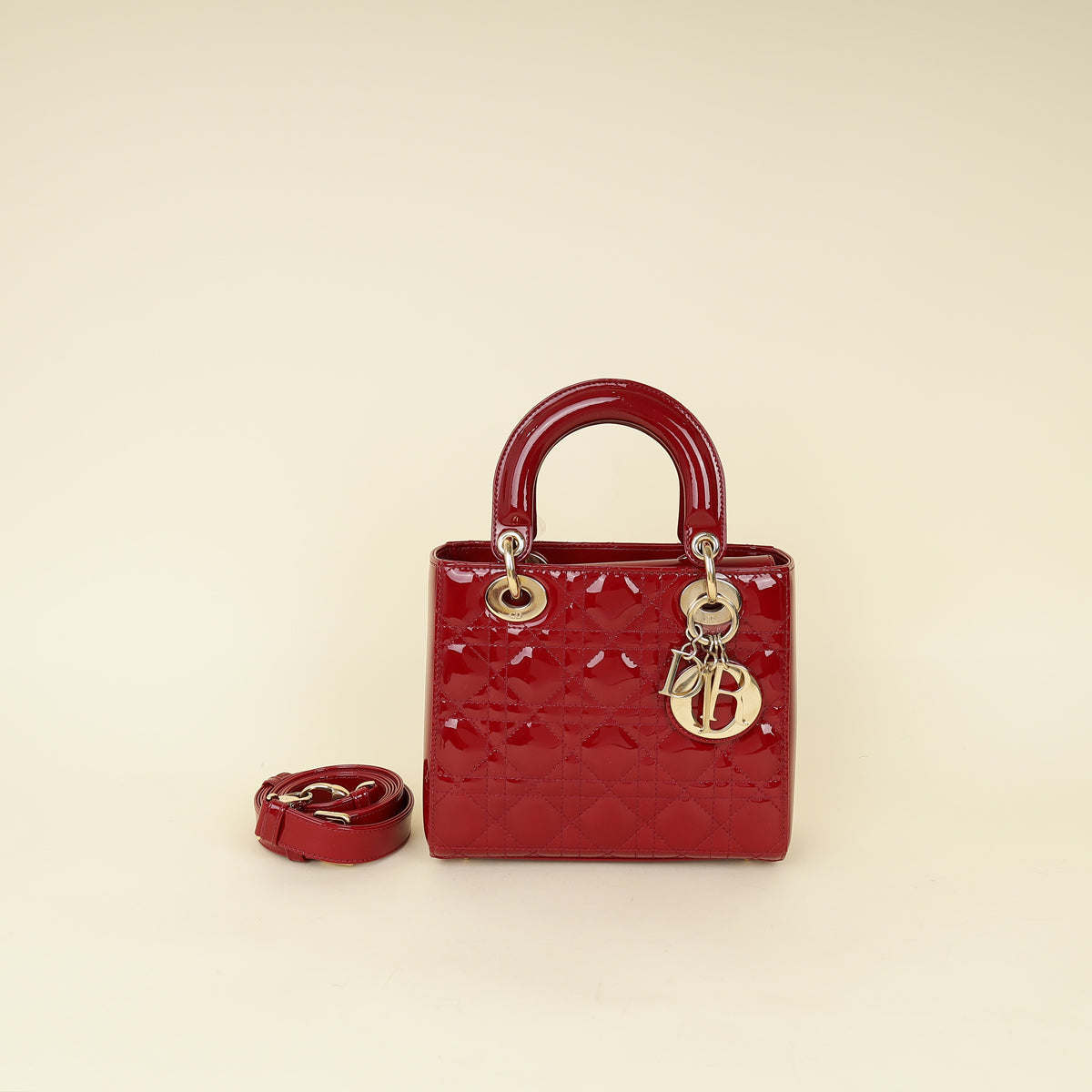Christian Dior Red Lady Dior Small Bag-Christian Dior-THE CLOSET