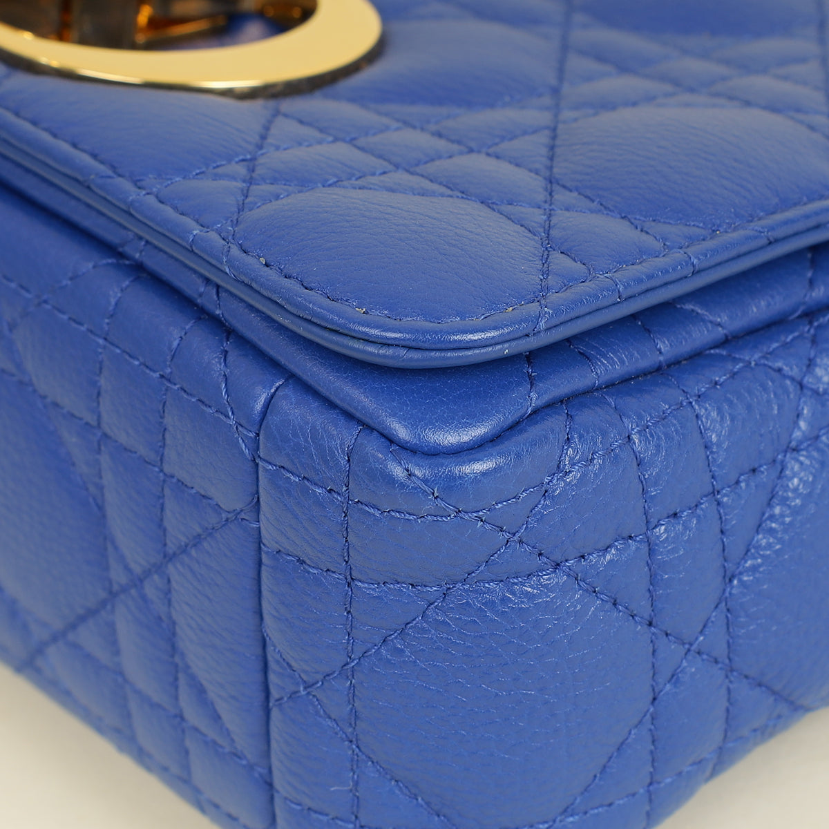 Christian Dior Royal Blue Caro Cannage Flap Small Bag-Christian Dior-THE CLOSET
