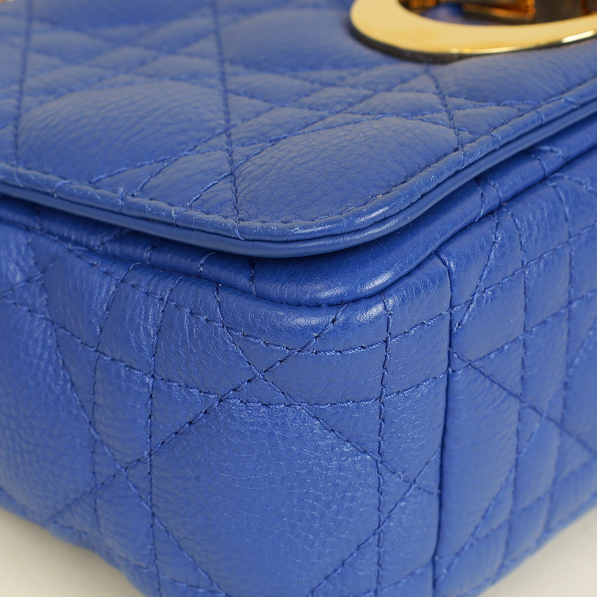 Christian Dior Royal Blue Caro Cannage Flap Small Bag-Christian Dior-THE CLOSET