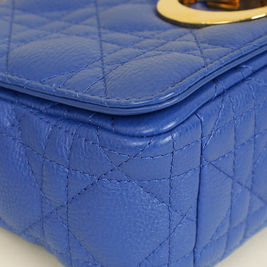 Christian Dior Royal Blue Caro Cannage Flap Small Bag-Christian Dior-THE CLOSET