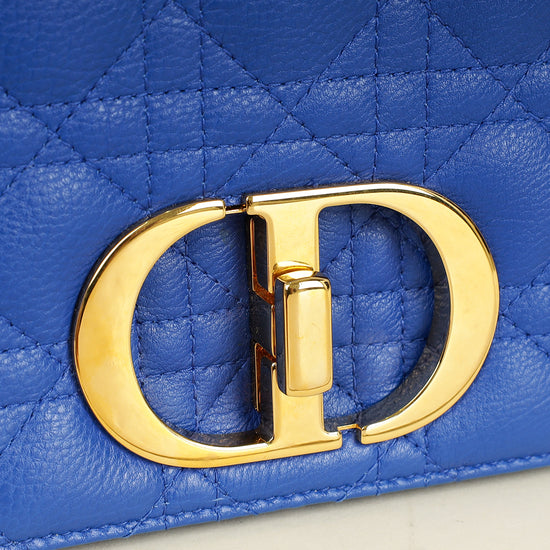 Christian Dior Royal Blue Caro Cannage Flap Small Bag-Christian Dior-THE CLOSET