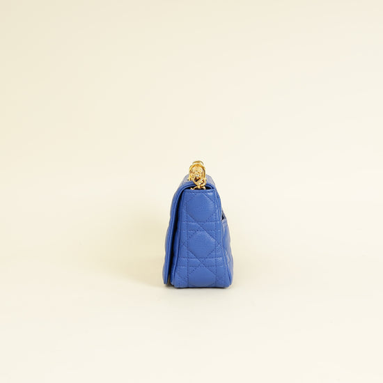 Christian Dior Royal Blue Caro Cannage Flap Small Bag-Christian Dior-THE CLOSET