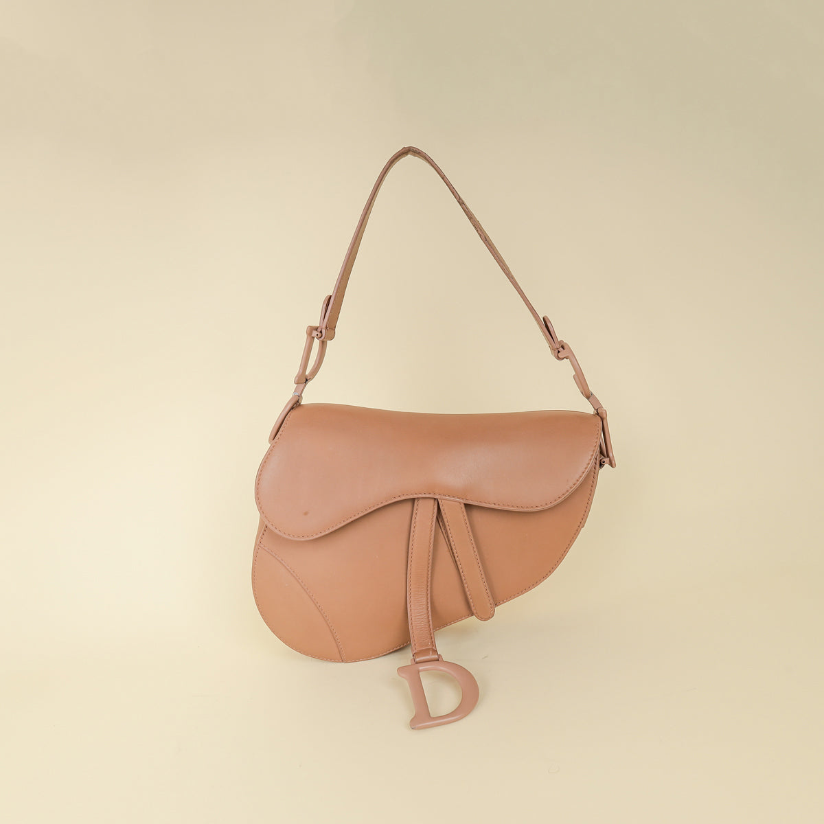 Christian Dior Rose Des Vents Ultramatte Saddle Medium Bag-Christian Dior-THE CLOSET