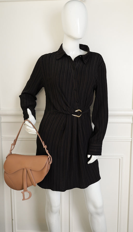 Christian Dior Rose Des Vents Ultramatte Saddle Medium Bag-Christian Dior-THE CLOSET