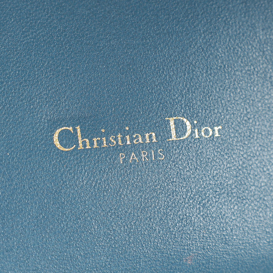 Christian Dior Teal Blue Saddle Long Wallet on Chain