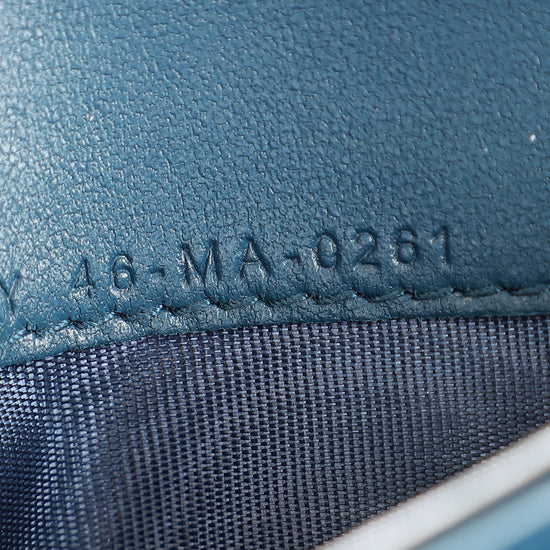 Christian Dior Teal Blue Saddle Long Wallet on Chain