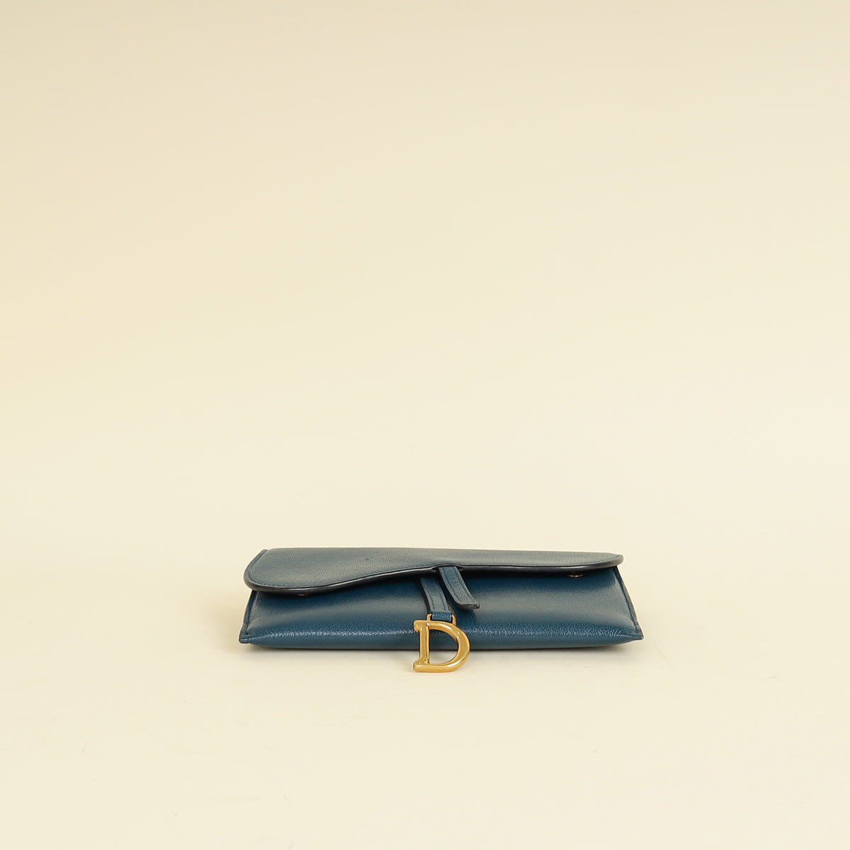 Christian Dior Teal Blue Saddle Long Wallet on Chain