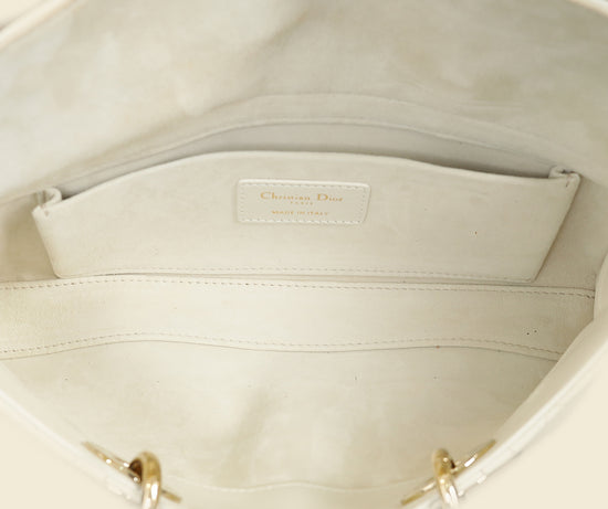 Christian Dior Latte White Lady D-joy Cannage Medium Bag