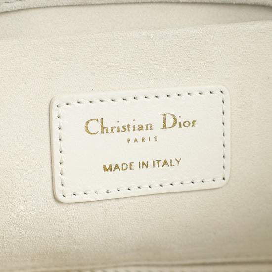 Christian Dior Latte White Lady D-joy Cannage Medium Bag