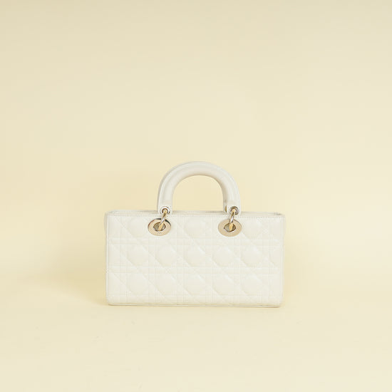 Christian Dior Latte White Lady D-joy Cannage Medium Bag