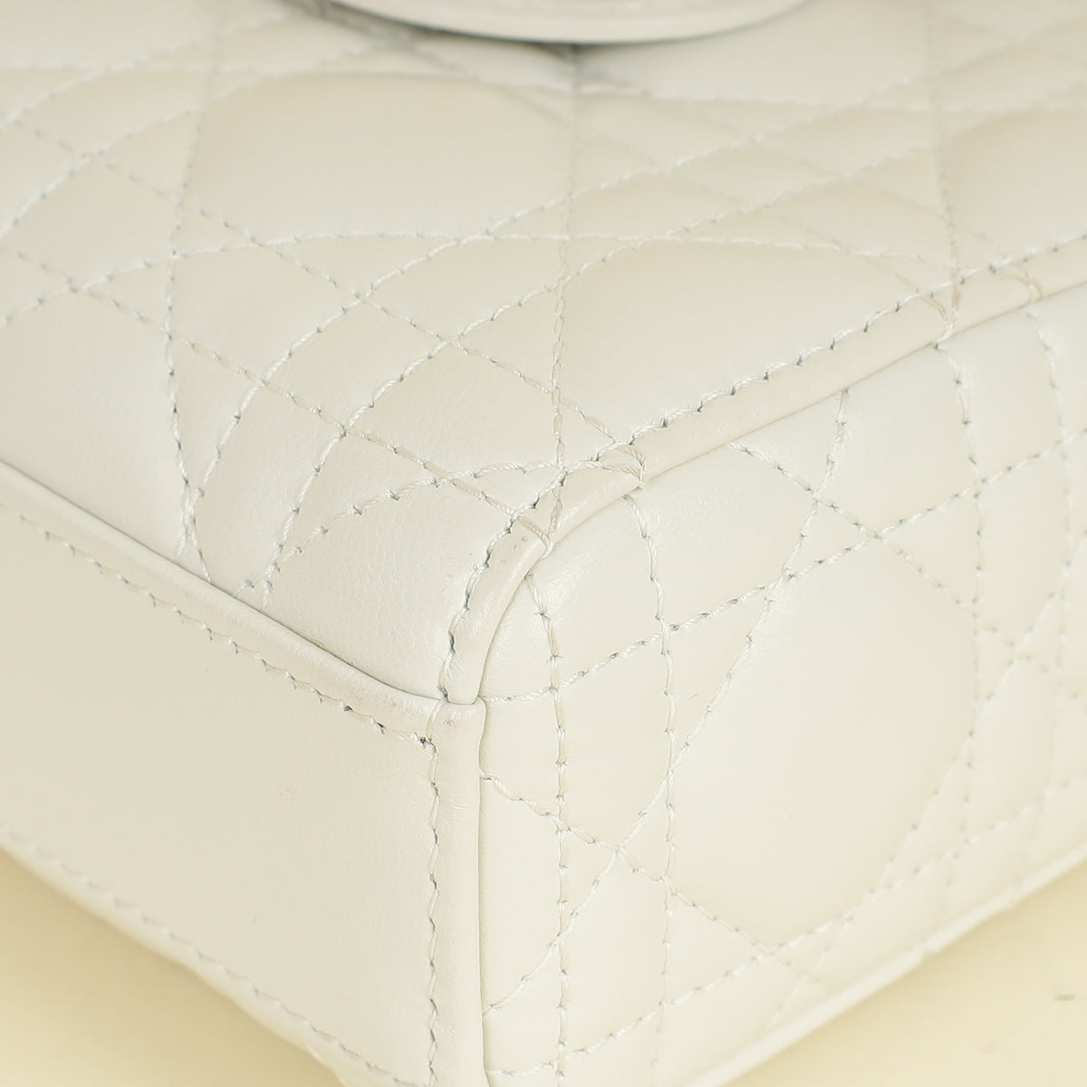 Christian Dior Latte White Lady D-joy Cannage Medium Bag