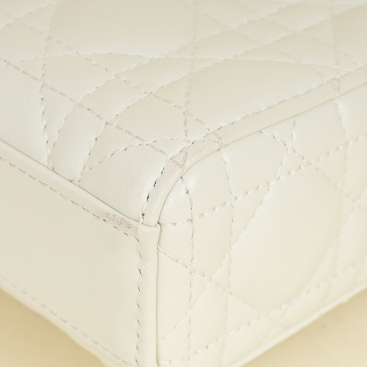 Christian Dior Latte White Lady D-joy Cannage Medium Bag