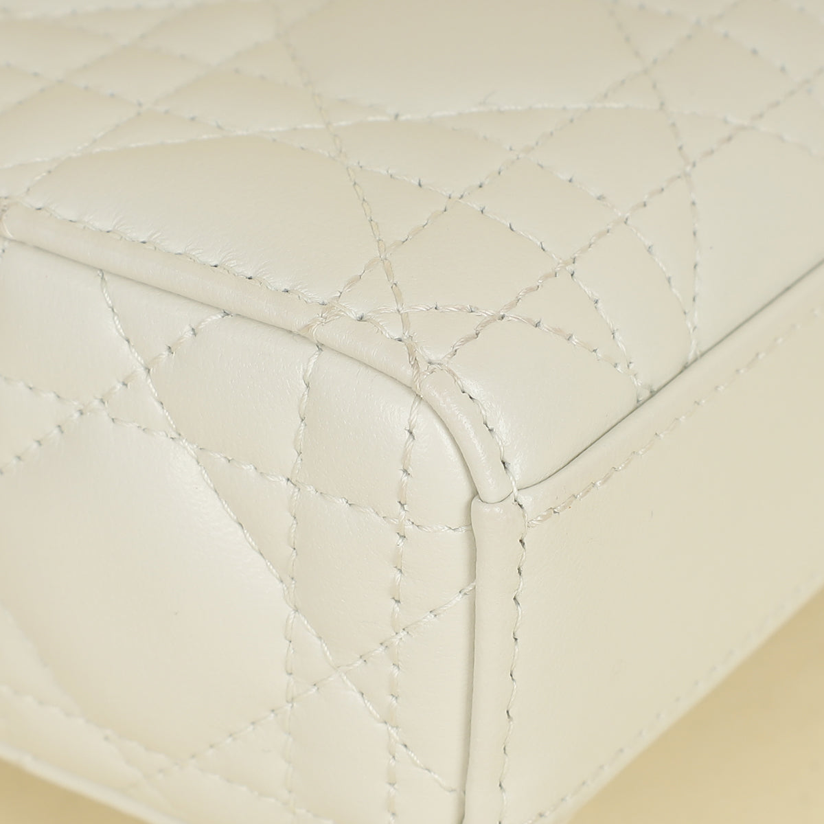 Christian Dior Latte White Lady D-joy Cannage Medium Bag