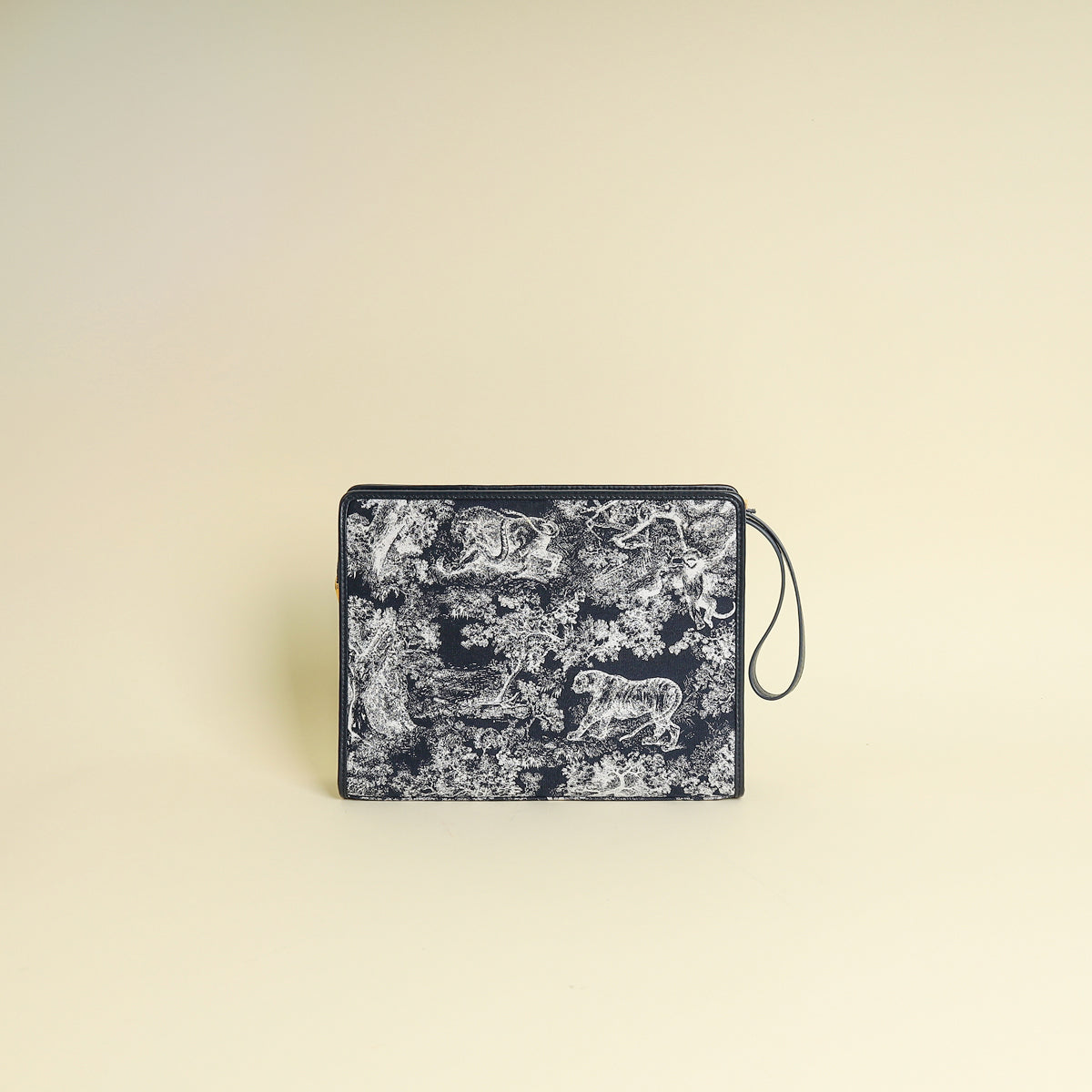 Christian Dior Navy Blue Toile De Jouy 30 Montaigne Pouch